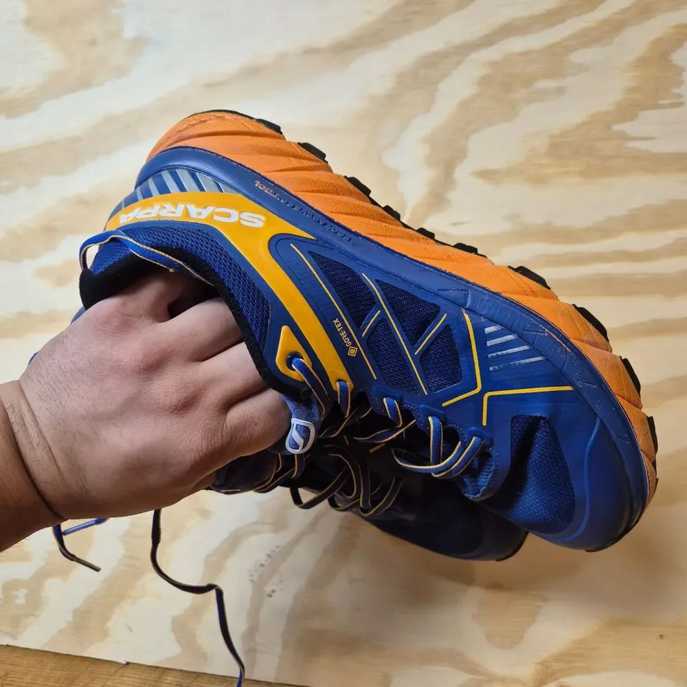 SCARPA Spin Infinity GTX Men's Trail Running Shoes Blue Orange EU 44 US 10